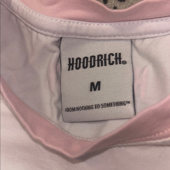 Hoodrich Finesse White and Pink Graphic Crop Top Cherry baby tee rhinestone - Picture 5 of 5